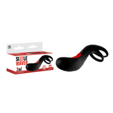 Sizzle Waver Cock Ring with Stimulator Black Cock Rings Vibrating